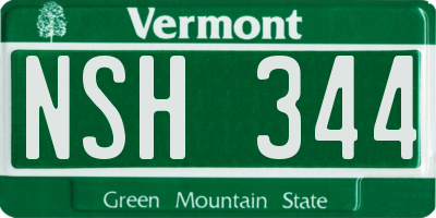 VT license plate NSH344