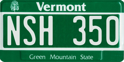VT license plate NSH350