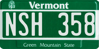 VT license plate NSH358