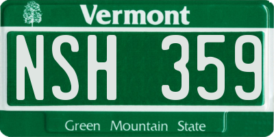 VT license plate NSH359