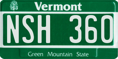 VT license plate NSH360