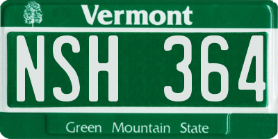 VT license plate NSH364
