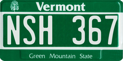 VT license plate NSH367