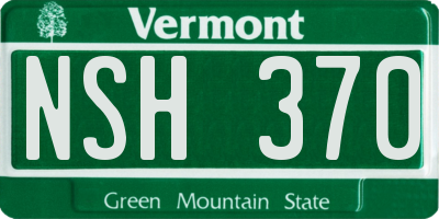 VT license plate NSH370