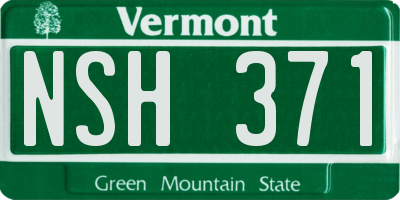 VT license plate NSH371