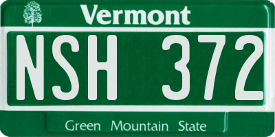 VT license plate NSH372