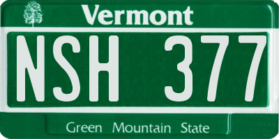 VT license plate NSH377