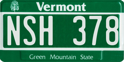 VT license plate NSH378