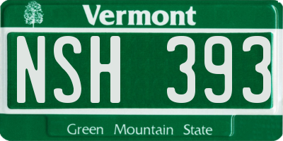 VT license plate NSH393