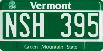 VT license plate NSH395