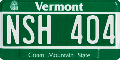 VT license plate NSH404