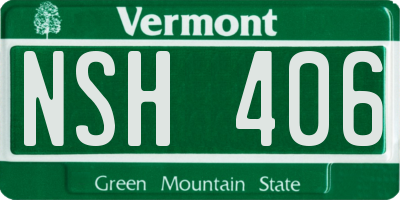 VT license plate NSH406