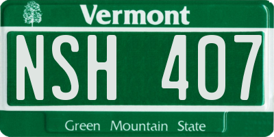 VT license plate NSH407