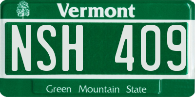 VT license plate NSH409