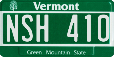 VT license plate NSH410