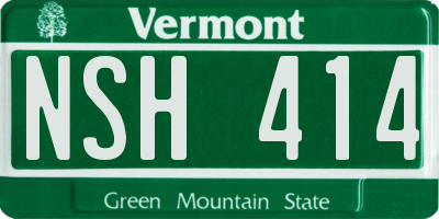 VT license plate NSH414