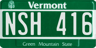 VT license plate NSH416