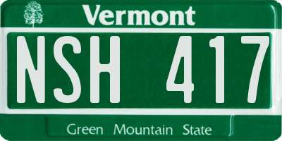 VT license plate NSH417