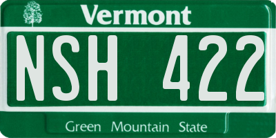 VT license plate NSH422
