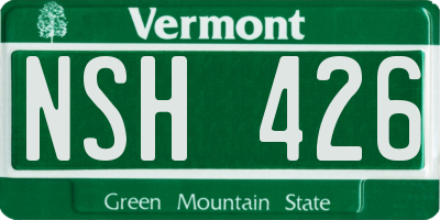 VT license plate NSH426