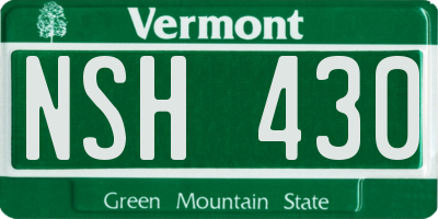 VT license plate NSH430
