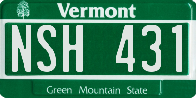 VT license plate NSH431