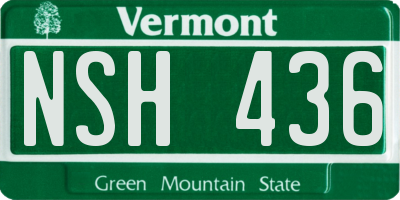 VT license plate NSH436