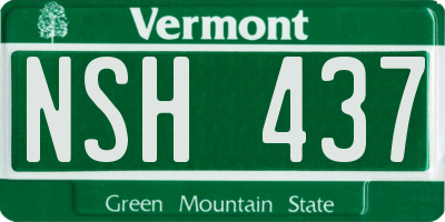 VT license plate NSH437