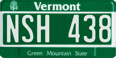 VT license plate NSH438