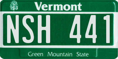 VT license plate NSH441