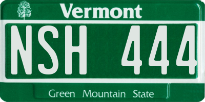VT license plate NSH444