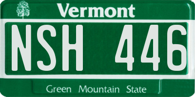 VT license plate NSH446