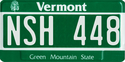 VT license plate NSH448