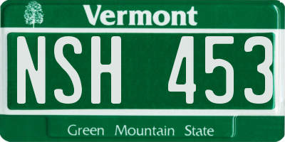 VT license plate NSH453