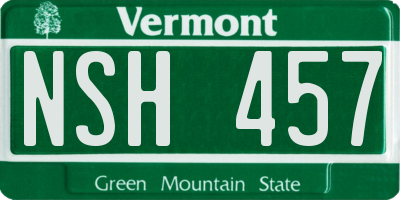 VT license plate NSH457