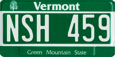 VT license plate NSH459