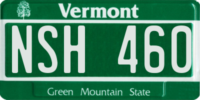 VT license plate NSH460