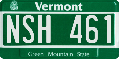 VT license plate NSH461