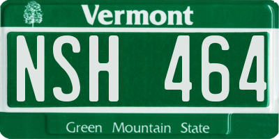 VT license plate NSH464