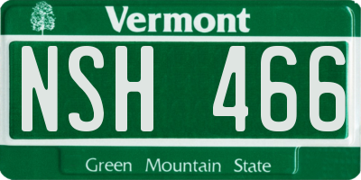 VT license plate NSH466