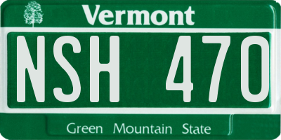 VT license plate NSH470