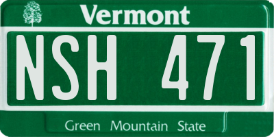 VT license plate NSH471