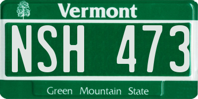 VT license plate NSH473