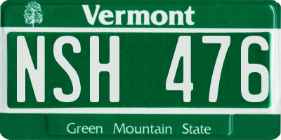 VT license plate NSH476