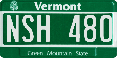 VT license plate NSH480