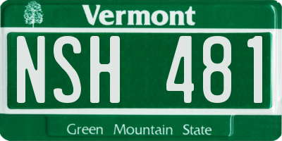 VT license plate NSH481