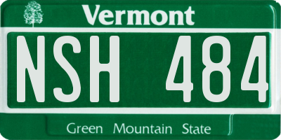 VT license plate NSH484