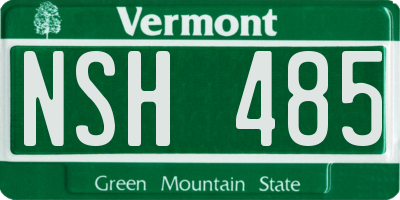 VT license plate NSH485