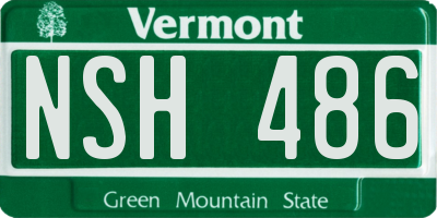 VT license plate NSH486