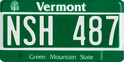 VT license plate NSH487
